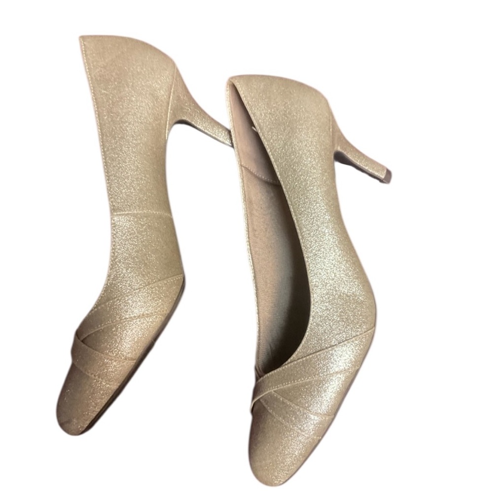 Life Stride Shimmering Gold Heels